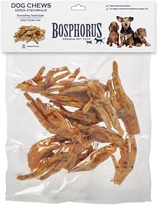 BOSPHORUS Köpek Çiğneme Ödülü, Kurutulmuş Tavuk Ayak, 100 Gram