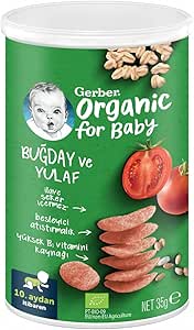 Gerber Organik Buğday ve Yulaflı Domates, Havuç ve Soğanlı Bebek Atıştırmalığı 35 g