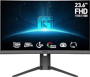 MSI 23.6″ G24C6P E2 Gaming Monitör, Kavisli, FHD, 16:9 1500R, VA, 180Hz 1ms Adaptive-Sync
