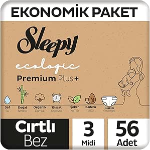 Sleepy Ecologic Ekonomik Paket Bebek Bezi 3 Numara Midi 56 Adet