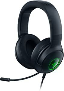 Razer Kraken V3 X USB – Kablolu USB Oyun Kulaklığı (285 g’da ultra hafif, TriForce 40 mm sürücüler, HyperClear Kardioid Mikrofon, 7.1 surround ses, Chroma RGB) Siyah