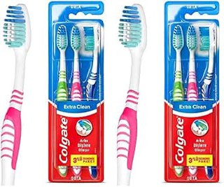 Colgate Extra Clean Dil Temizleyicili Arka Dişlere Uzanan Orta Diş Fırçası 3’lü Ekonomik Paket 2li paket