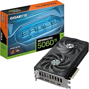 Gigabyte GeForce RTX 5060 Ti Eagle OC 8G Grafik Kartı – 8 GB GDDR7, 128 Bit, PCI-E 5.0, 2617 MHz CPU Frekansı, 3 x DisplayPort, 1x HDMI, GV-N506TEAGLE OC-8GD
