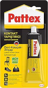 Pattex Deri-Kauçuk Ahşap Yapıştırıcı, Çeşitli Malzemelere Uygun Dirençli ve Çok Güçlü Yapıştırıcı, Su Geçirmez ve Anında Etkili Hızlı Yapıştırıcı, Şeffaf, 1x50g/58ml