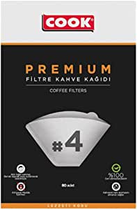 COOK Premium Filtre Kahve Kağıdı – Ebat 4, 80 adet