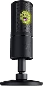 Razer Seiren Emote – İfade Ekranlı Akış için USB Kondenser Mikrofon (8-bit LED Ekran, Akış Reaktif, Hiperkardioid Mikrofon, Amortisör, Tak ve Çalıştır) Siyah