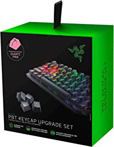 Razer PBT Tuş Takımı, Oyun Klavyesi için, Mekanik ve Optik Klavyeler için Klavye Yükseltme Seti (Arka Işık Uyumluluğu, Üstün PBT Malzemesi) Kuvars/PembeRazer