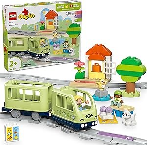 LEGO DUPLO Town İnteraktif Macera Treni 10427-2 Yaş ve Üzeri Çocuklar için Işık ve Seslerle Rol Yapma Becerilerini Teşvik Eden Eğitici Oyuncak Yapım Seti, Hediye Fikri (57 Parça)