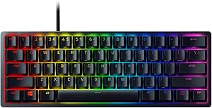 Razer Huntsman Mini (Mor Anahtar) – Opto-mekanik anahtarlı kompakt% 60 oyun klavyesi (PBT tuş başlıkları, çıkarılabilir USB-C kablosu) QWERTY ABD düzeni | Siyah