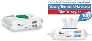 Sleepy Easy Clean Beyaz Sabun + Çamaşır Suyu Katkılı Yüzey Temizlik Havlusu 100+100(200 Yaprak)