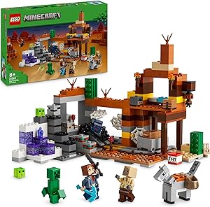 LEGO Minecraft Çorak Arazi Maden Kuyusu 21263, 8 Yaş ve Üzeri Macera Oyunları Seven Çocuklar İçin Minecraft Video Oyununa Dayalı Yaratıcı Oyuncak Yapım Seti (538 Parça)