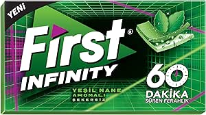 First Infinity 60 DK Yeşil Nane Aromalı Şekersiz Sakız 27 gr – 240 Adet