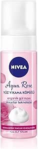 NIVEA Aqua Rose Organik Gül Suyu İçeren Yüz Yıkama Köpüğü 150ml, Nemlendirici, Yüz Temizleyici, Micellar