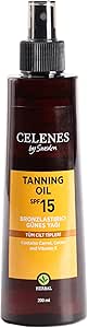 Celenes Herbal Bronzlaştırıcı Güneş Yağı, Spf 15+, 200ml