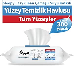 Sleepy Easy Clean Çamaşır Suyu Katkılı Yüzey Temizlik Havlusu&Mendili 3×100 (300 Yaprak)