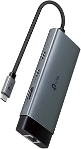TP-Link UH6120C, 1 HDMI, 1 100W Hızlı Şarj Portu, 1 USB-C, 2 USB-A 3.0 Port ve Type C den Gigabit Ethernet Dönüştürücü