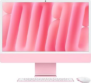 Apple M4 çipli iMac Hepsi-Bir-Arada Masaüstü Bilgisayar: 10 çekirdekli CPU, 10 çekirdekli GPU, 24 inç Retina Ekran, 16 GB Birleşik Bellek, 256 GB SSD Depolama, Uyumlu Aksesuarlar. Pembe