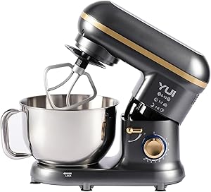M108 Easy Chef Hamur Yoğurma Makinesi Stand Mikseri Koyu Gri-Gold