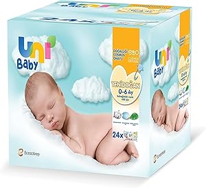 Uni Baby Yenidoğan Islak Pamuk Mendil 24’lü Fırsat Paketi / 960 Yaprak