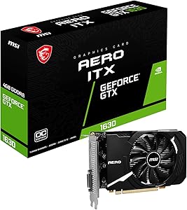 MSI GeForce GTX 1630 AERO ITX 4G OC grafik kartı – NVIDIA GTX 1630, 4GB GDDR6 bellek, 64 bit, 12 Gbps