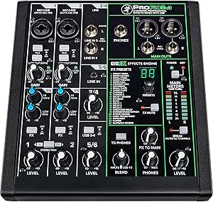 Mackie ProFX6 V3 6-Channel Mixer with USB & FX Mikser