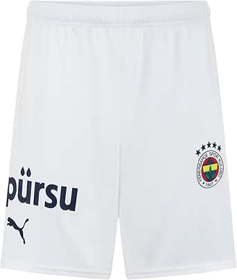 PUMA Erkek/Unisex FSK Shorts Replica-PUMA White-Blue Violet Knitted Shorts S