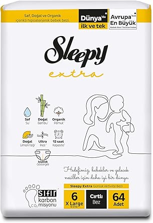 Sleepy Extra 4’lü Jumbo Bebek Bezi 6 Numara Xl 64 Adet