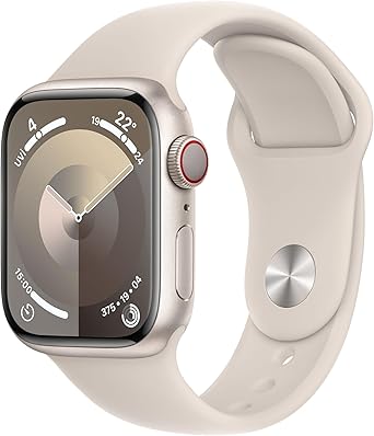 Apple Watch Series 9 GPS + Cellular 41 mm Yıldız Işığı Alüminyum Kasa Akıllı Saat ve Yıldız Işığı Spor Kordon – M/L. Fitness Takibi, Kanda Oksijen ve EKG Uygulamaları, Hep Açık Retina Ekran