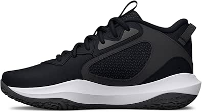 Under Armour UA Lockdown 6 Erkek Basketbol Ayakkabısı, Black / White / White, 44