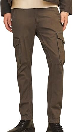 JACK %26 JONES JPSTPAUL JJFLAKE CARGO NOOS Erkek Kargo Pantolon, Kahverengi, 30/32
