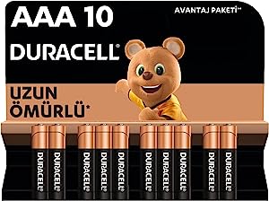 Duracell AAA Alkalin İnce Kalem Pil (10’lu paket) 1,5 V LR03/MN2400