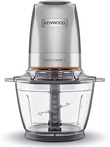 Kenwood Easy Chop+ Cam Hazneli Doğrayıcı Blender CHP62.400SI – Gümüş, 500 Watt, 600 ml, Buz Kırma, Çift Hız, Hazırla ve Sakla Kapağı, Spatula, Dörtlü Bıçak Sistemi, Kaymaz Mat