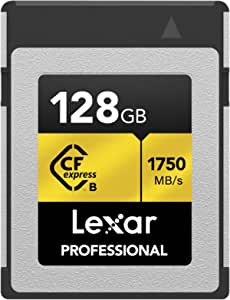 Lexar Professional GOLD Serisi 128GB CFexpress Kart, B Tipi CF Kart, 1750MB/s’ye Kadar Okuma, PCIe 3.0 ve NVMe’yi Benimseyin, Profesyonel Fotoğrafçı için Hafıza Kartı, Kameraman (LCXEXPR128G-RNENG)