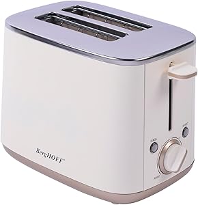 Berghoff Gem Pearl 2 Dilim Ekmek Kızartma Makinesi – 1000 W, Paslanmaz Çelik | Vanilya Krem