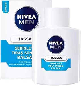 NIVEA Men Hassas Serinletici Tıraş Sonrası Balsam 100 ml, Hassas Ciltler, Alkolsüz Formül, Hızlı Emilir