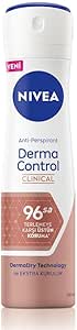 NIVEA Derma Control Clinical Kadın Sprey Deodorant 150ml,96 Saat Üstün Koruma,DermaDry Technology ile Ekstra Kuruluk