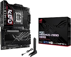 ASUS ROG MAXIMUS Z890 HERO Intel Z890 LGA1851 DDR5 9200 HDMI 2xUSB4 6x M2 USB3.2 WiFi 7 + BT AURA RGB 5Gbit + 2.5Gbit LAN ATX 22+1+2+2 Güç Aşamaları, Anakart