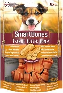 Smartbones Peanutbutter Mini Küçük Boy Yer Fıstıklı Kemik 8’li, 128 Gr Köpek Ödülü