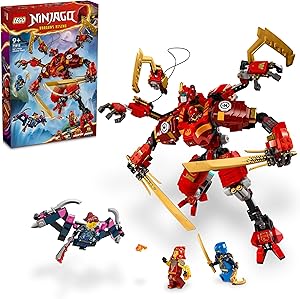LEGO NINJAGO Kai’nin Ninja Tırmanma Robotu 71812 – 9 Yaş ve Üzeri Kız ve Erkek Çocuklar için 4 Ninja Minifigürü İçeren Yaratıcı Oyuncak Yapım Seti, Çocuklar için Doğum Günü Hediyesi Fikri (623 Parça)
