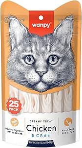 Wanpy Tavuklu&Yengeçli 25 * 14 gr Krema Kedi Ödülü