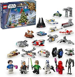 LEGO Star Wars 2024 Yılbaşı Takvimi 75395, 6 Yaş ve Üzeri Çocuklar için İnşa Edilebilen Yılbaşı Temalı Yaratıcı Oyuncak Yapım Seti (368 Parça)
