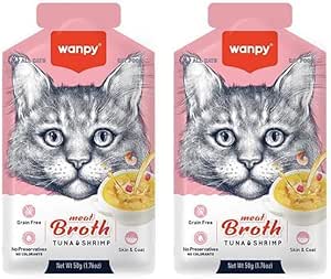 Wanpy Kediler için Karidesli Ton Balığı Eti Çorbası 50g 2li paket