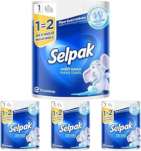 Selpak Kağıt Havlu Dev Rulo 1:2 4lü paket