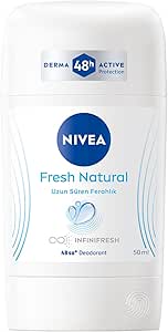 NIVEA Kadın Stick Deodorant Fresh Natural 50ml, Ter Kokusuna Karşı 48 Saat Koruma, Uzun Süren Ferahlık