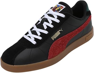 PUMA Erkek/Unisex Puma Club II Year Of Sports-PUMA Black-Intense Red-Gum Low Boot 38