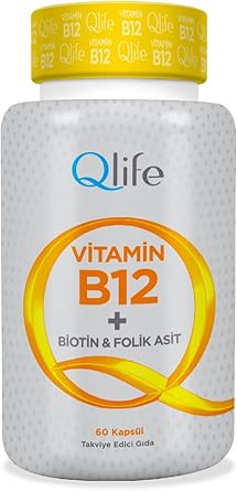 Qlife Vitamin B12 + Biotin & Folik Asit 60 Kapsül