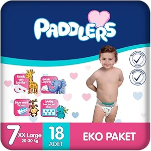 Paddlers Bebek Bezi 7 Numara XX-Large 18 Adet (20-30 Kg) Eko Paket