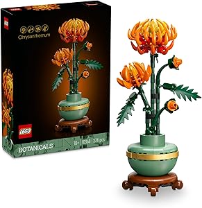 LEGO Icons Krizantem 10368 – Yetişkinler için Dekoratif Kasımpatı Çiçeği Yapım Seti (278 Parça)