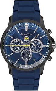 QUANTUM FENERBAHÇE TARAFTAR SAATİ LACİVERT KADRAN SARI SİLİKON KORDONLU ERKEK KOL SAATİ MULTİFONKSİYON QUARTZ SUYA DAYANIKLI F876.094