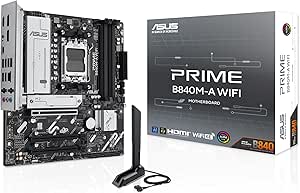 ASUS PRIME B840M-A WIFI AMD B840 AM5 DDR5 7600 2xDP HDMI 3x M2 USB3.2 WiFi 6E + BT AURA RGB 2.5Gbit LAN mATX ASUS 5X PROTECTION III, BIOS FlashBack Butonu